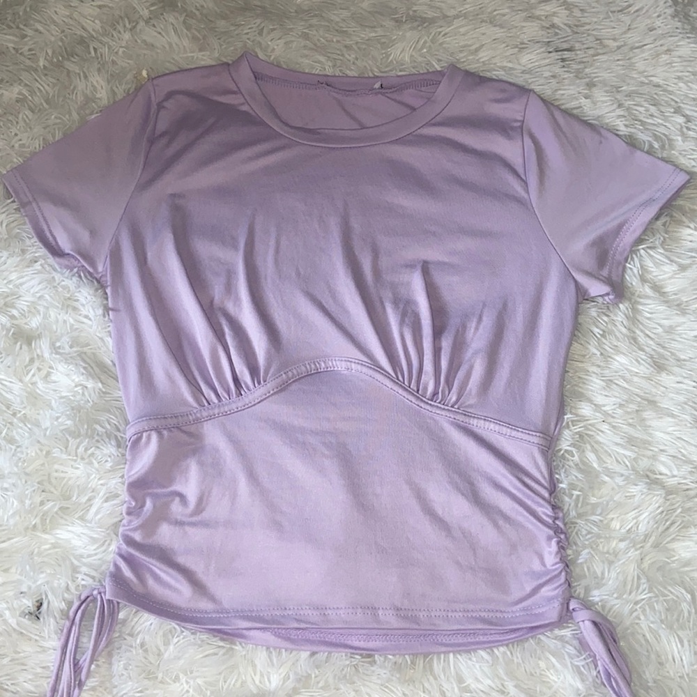 Purple semi cropped blouse